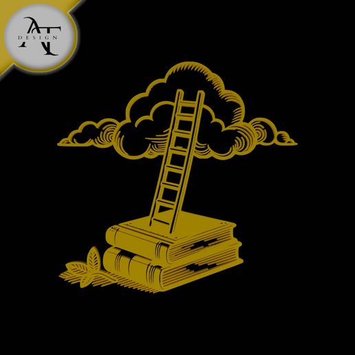 Ladder - Silhouette - 2D Wall Art Decor 3D model