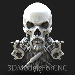 1.png Archivo 3D 3D Modelo STL Archivo para CNC Router Láser e Impresora 3D Tatuaje Cráneo・Design para impresora 3D para descargar