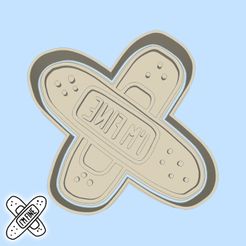 83-1.jpg Science and technology cookie cutters - #83 - medical patch (i'm fine) (style 2)