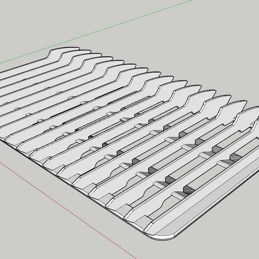 Simca 1200 coupé Bertone hood grille 3D model