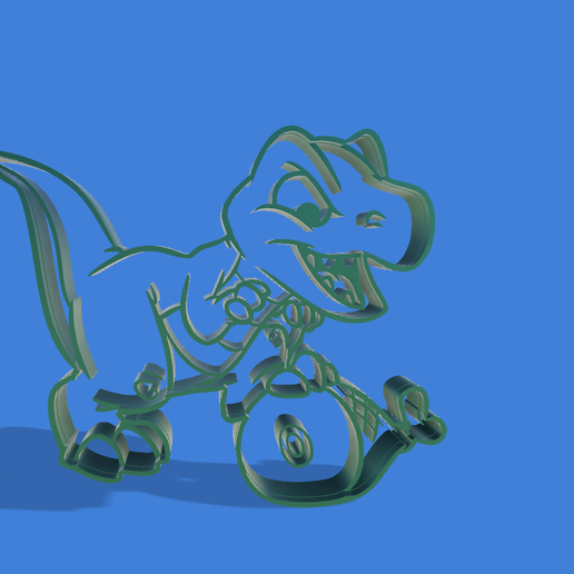 Animated T-rex cookie cutter - 3D model önizlemesi