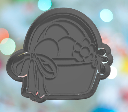 Basket with Eggs and Bow