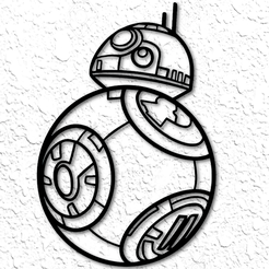 project_20230219_2233376-01.png Archivo STL Star Wars BB8 Robot Arte de Pared Droide Decoración de Pared・Design para impresora 3D para descargar