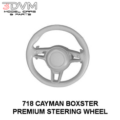0-718premiumsteering1.png Porsche 718 Cayman Boxster Premium Steering Wheel in 1/24 1/43 1/18 1/12 and 1/64