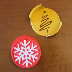IMG_0425.jpg STL file CHRISTMAS SNOWFLAKE COASTERS ❄️・3D printer design to download