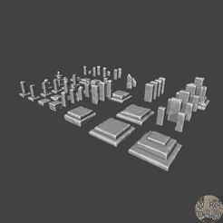 W_REC_DESIGN_RONIN_GRAVEYARD_0.png Archivo 3D gratis CEMENTERIO MEDIEVAL JAPONÉS・Objeto para impresora 3D para descargar