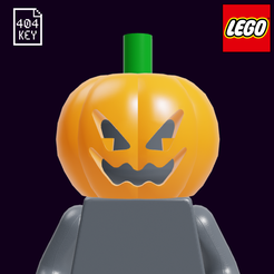 20695.png Fichier STL LEGO Minifigure, Couvre-chef, citrouille Jack O・Plan pour imprimante 3D à télécharger