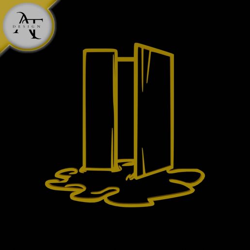 Ice door - Line Art - 2D Wall Art Decor 3D model