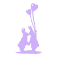 Bunnys and Ballon.stl Pendientes - varios