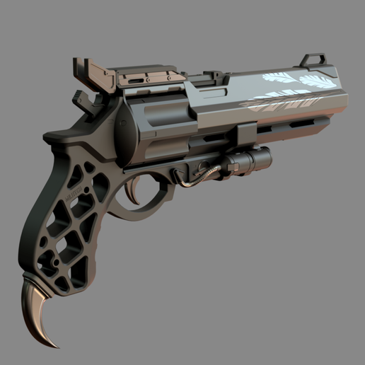 Custom Hawkmoon Hand Cannon | Fully Printable Model | Destiny 2 3D model
