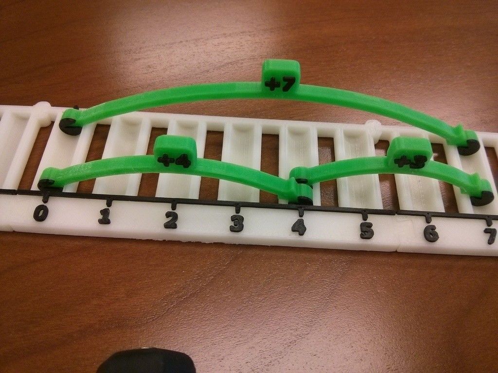 Another_NumberLine_Example_display_large.jpg Download free STL file Jumps on a Number Line • 3D print template, Yazhgar