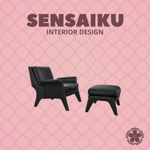 Miniature Replica 1:12 Rodolfo Dordoni 38. Glover Armchair and Ottoman for Miniature Dollhouse - 3D Print Instant Download - Miniature Furniture Designer Series