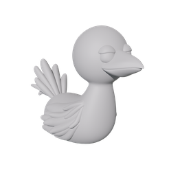 BIRD_PIC1.png 3D Decorative Figure of Stylized Cartoon-type Bird Without Legs