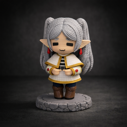 Frieren Chibi - Crochet Style Figurine
