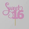sweet-16-cake-toppper.jpg Sweet 16 Birthday cake topper - sweet sixteen