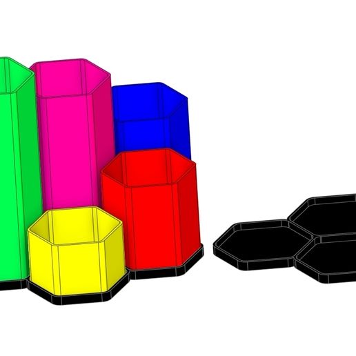 Box hex office table pen pensil
