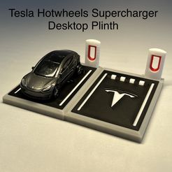 Tesla-Hotwheels-Display-Stand-1.jpg Tesla Hotwheels Desktop Display Stand with Supercharger