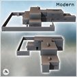 4.jpg Large multi-story brick building with enclosure wall, flat roof, and outdoor furniture (1) - Modern WW2 WW1 World War Diaroma Wargaming RPG Mini Hobby
