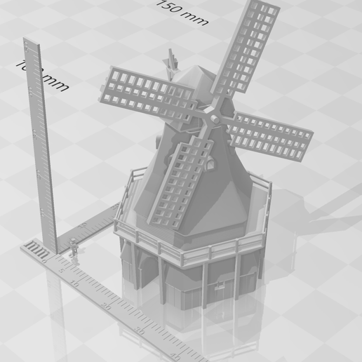 🏠 windmill for 3mm wargaming and t-gauge trains・ STL File for 3D ...
