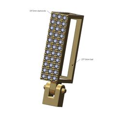 Diamond-large-bail-link-00.jpg STL file Iced rectangular bail link 24x10mm 3D print model・3D printing model to download