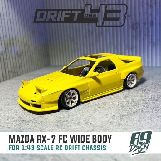 🚗 Mazda RX-7 FC widebody for 1:43 scale rc drift chassis