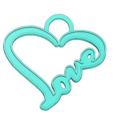 Love Heart Keychain 1.jpg STL file LOVE KEYCHAIN, HEART KEYCHAIN, LOVE HEART KEYCHAIN, LOVE, HEART 14TH FEBRUARY・3D printer model to download