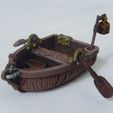 Row Boat Small D1 Mystic Pigeon June 2020 (1).JPG Row Boat Miniature with oars and pole lantern