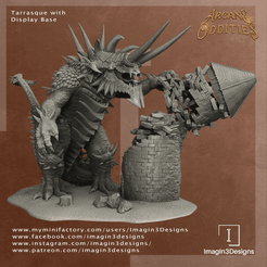 Tarrasque-with-Display-Base-Angle.png 3D file Tarrasque・Model to download and 3D print