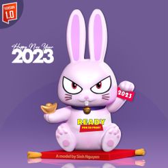 Rabbit_year2023_thumb.jpg 3D-Datei 2023 Jahr des Kaninchens・3D-druckbare Vorlage zum herunterladen