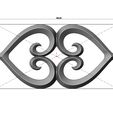 Onlay23-04.JPG Double heart floral scroll relief 3D print model