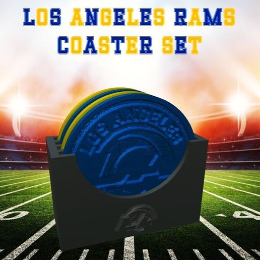 ☕ Los Angeles Rams Coaster Set (NFL)・ STL File for 3D printing・Cults