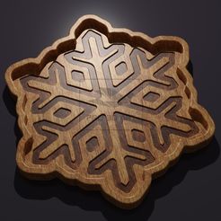 Snowflake-Tray-©-for-Etsy.jpg Download file Snowflake Tray - CNC Files for Wood (svg, dxf, eps, ai, pdf, stl) • Object to 3D print, pro3dartltd
