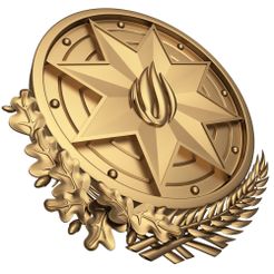 Gold-Coat-1.jpg Archivo 3D Escudo de armas de Azerbaiyán Oro・Diseño para descargar y imprimir en 3D, Caspian3DWorld