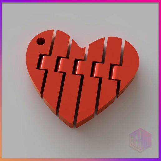 ARTICULATED HEART KEYCHAIN