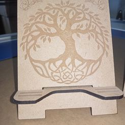 IMG20230920115318.jpg Datei 3D Telefonständer Halterung Baum Design Laserschnitt Gravur DXF SVG AI・Modell für 3D-Druck zum herunterladen