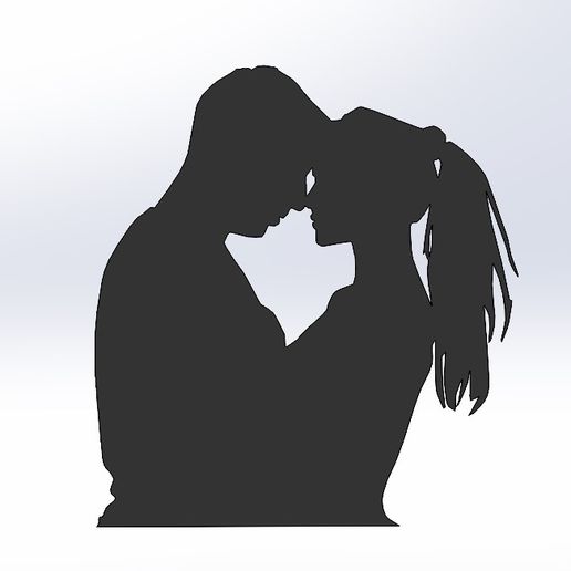 couple-1.jpg STL file Couple in Love Silhouette Wall Art・3D printable model to download, Lotus3d