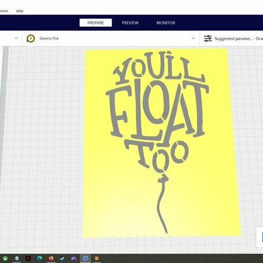 2D Silhouette/Stencil You'll Float Too Balloon 3D model