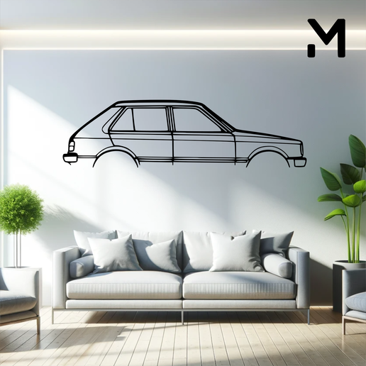 starlet-1982.png Wall Silhouette: Toyota - starlet 1982