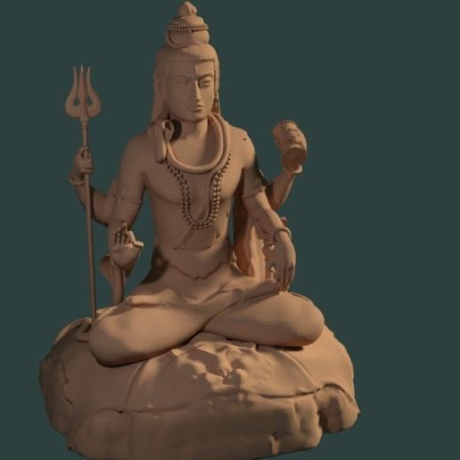 Statue of Shiva in the lotus position at Murudeshwar 3D model