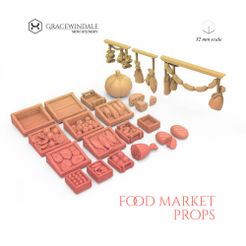 1000X1000-Gracewindale-food-props.jpg STL file Food Market Props Set・Model to download and 3D print