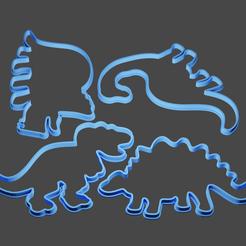 D.png STL-Datei Dinosaurier-Ausstecher-Set・3D-druckbares Modell zum herunterladen