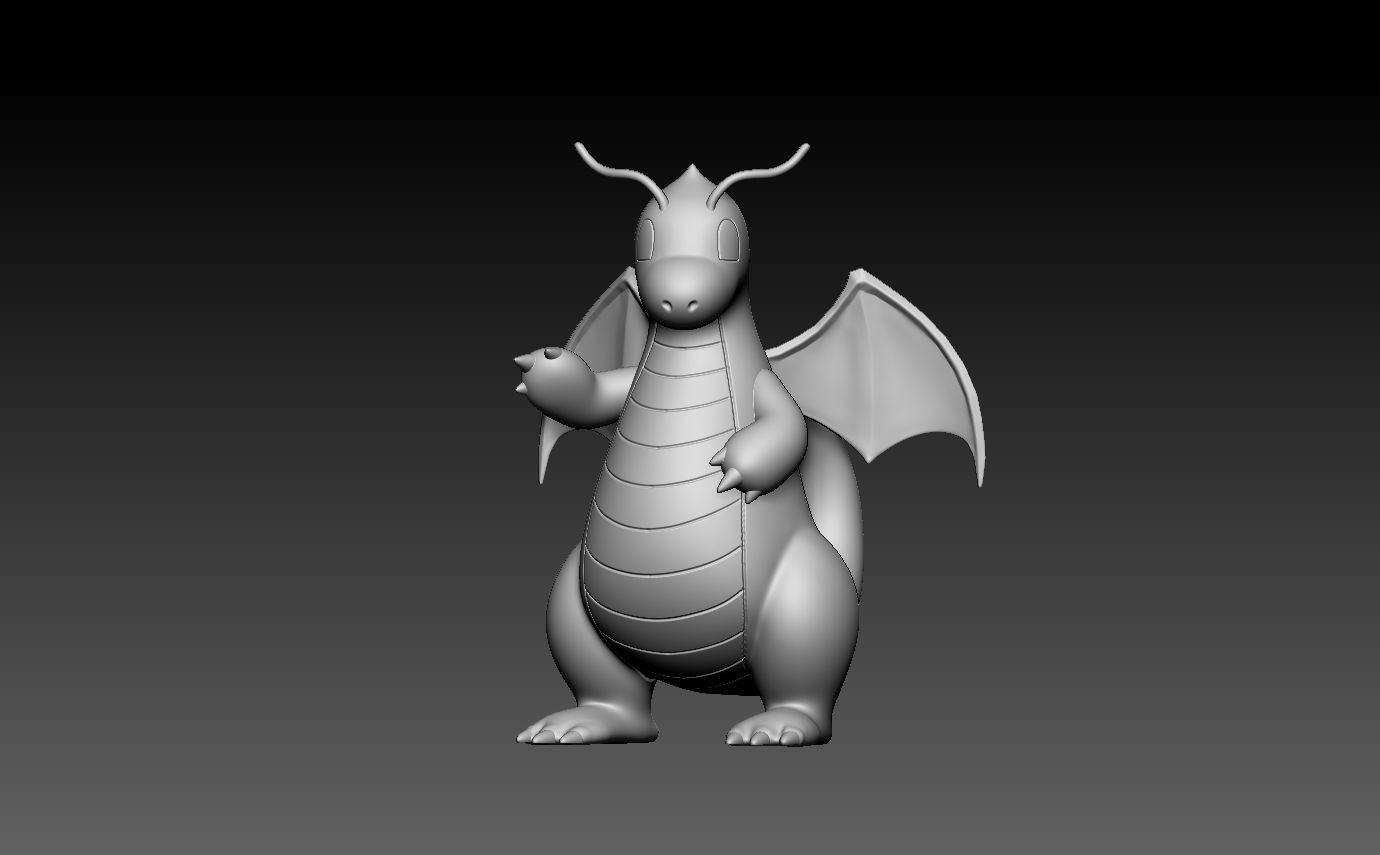 ZBrush-Document1.jpg Archivo STL pokemon dragonite・Objeto imprimible en 3D para descargar, alleph3D