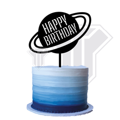 Topper-cosmos-01-HBD.png Download STL file Cake topper Happy birthday saturn saturn planet planet • 3D printer design, Dianita12d