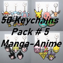 50-Keychains-pack-5-Manga-Anime.jpg 3D file 50 Keychains Manga Anime #5・3D printing design to download