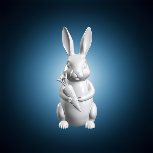 Rabbit with Carrot Sculpture