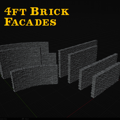 4ftBrickFacades.png 4ft Brick Facades in HO Scale