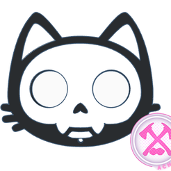 Gato-Calavera-Defensa.png Keychain Self Defense Skull Cat