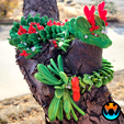 8.png Mistletoe Dragon, Holiday Season Fantasy Pet, Print in Place, No Supports