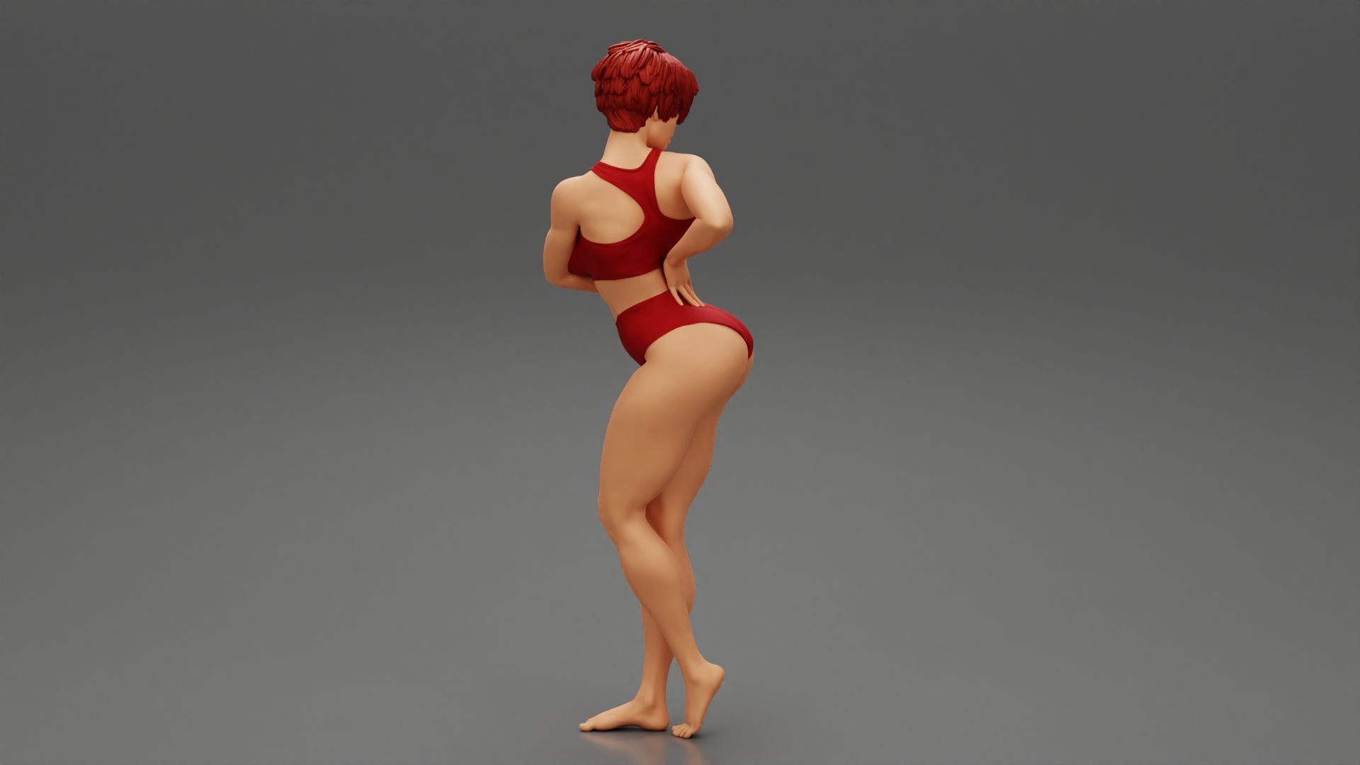 GIRL-02.jpg Fichier 3D Belle femme brune aux cheveux courts portant un bikini Mode d'impression 3D・Plan pour imprimante 3D à télécharger, 3DGeshaft
