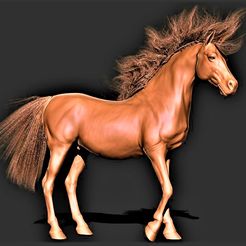 hourse_3d_model-1.jpg STL file Horse 044 with Hair・3D printing model to download, Thorse